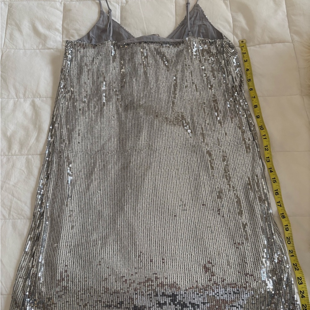NWT Silver Sequin Mini Dress size small - Picture 3 of 3